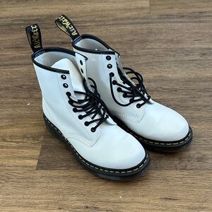 Dr. Martens 1460 White and Black Lace-Up Boots